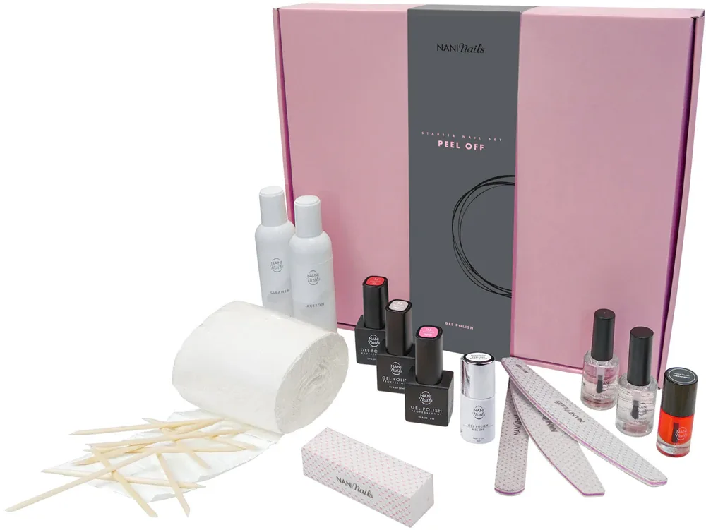 Набор для маникюра с гель-лаком NaniNails Peel Off с лампой UV/LED, стойкий