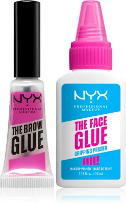 Набор NYX Professional Makeup Brow Face Glue база под макияж и гель для бровей, 2 шт