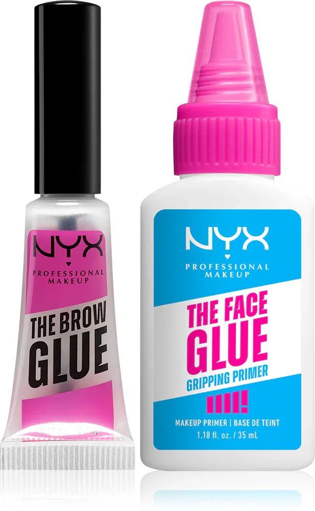 Набор NYX Professional Makeup Brow Face Glue база под макияж и гель для бровей, 2 шт