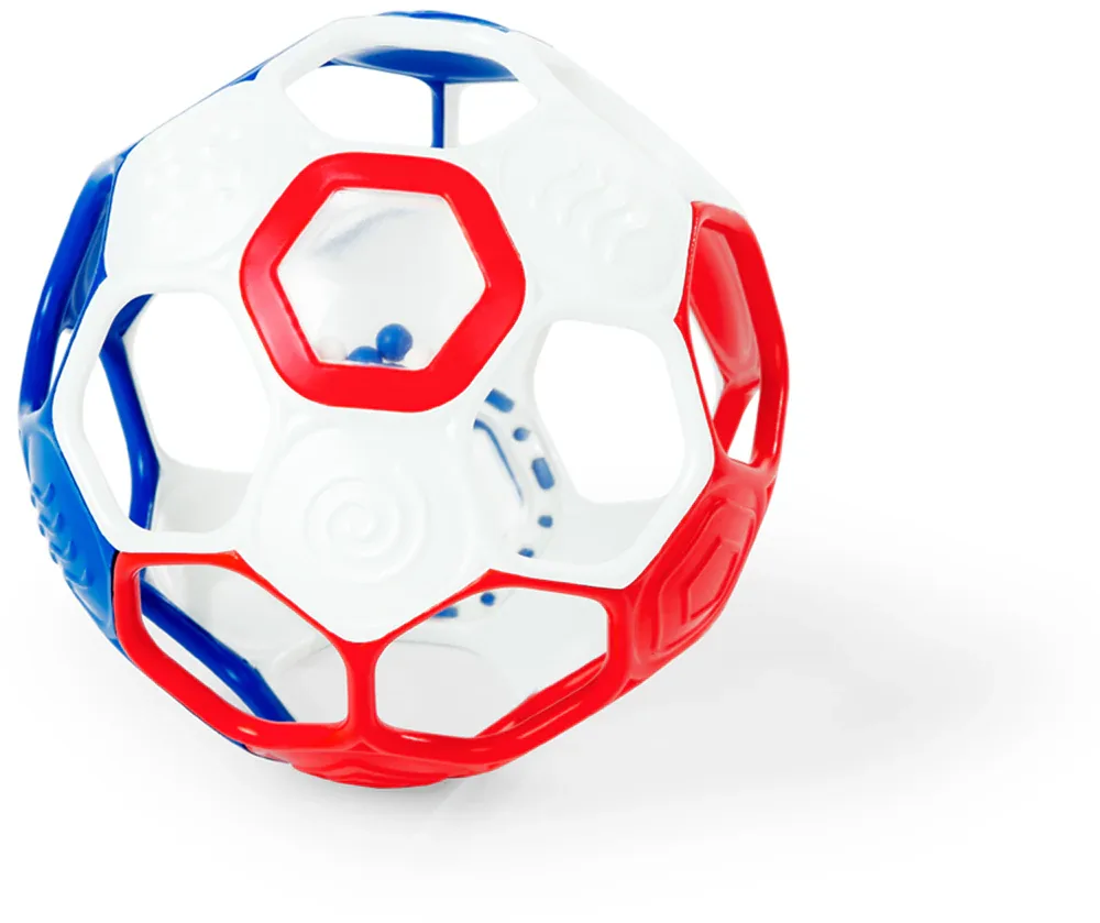 Погремушка Oball Rattle Goals развивающая, стимулирует зрение и осязание, 1 шт