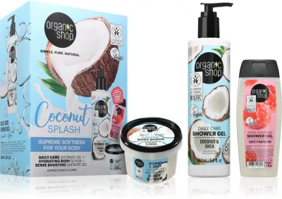 Набор косметики для тела Organic Shop Coconut Splash подарочный, с маслом кокоса