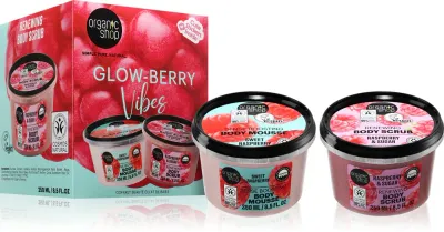 Набор косметики для тела Organic Shop Glow-Berry Vibes с малиной, подарочный