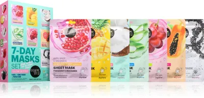 Набор масок для лица Organic Shop 7-Day Masks Set Glow Better на 7 дней, увлажняющих