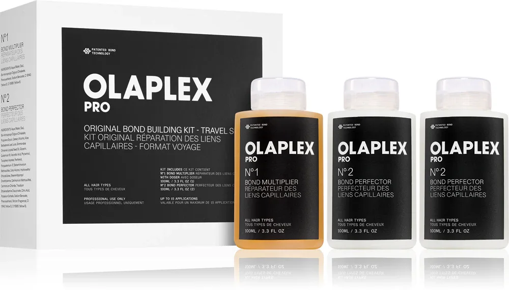 Профессиональный набор для защиты волос Olaplex Set Bond Building Kit Travel Size, дорожный формат, двухэтапная система, 3 шт