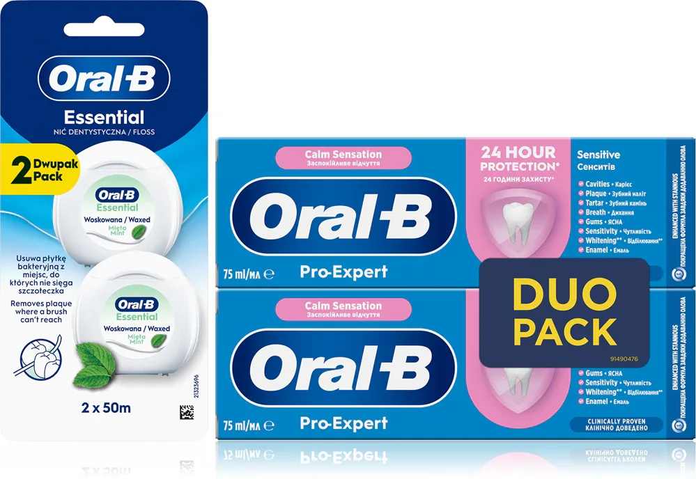 Набор Oral-B Pro-Expert Essential: зубная паста и мятная зубная нить, 1 шт