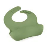 Petite&Mars Take&Match 6m+ - Слюнявчик Petite Mars Take Match 6m+ силиконовый, с регулируемым креплением, зелёный Sweet Pea, 1 шт — фото 2