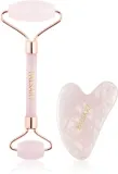 Набор для массажа лица и шеи PALSAR7 Massage Roller and Guasha Rose Quartz, подарочный, розовый — фото 1