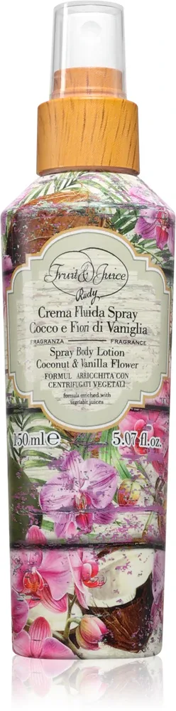 Спрей для тела Rudy - Le Maioliche Cocco e Fiori di Vaniglia, увлажняющий, 150 мл