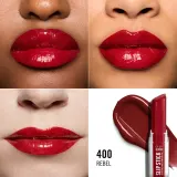 Помада Rimmel Stay Glossy блестящая, увлажняющая, 3,4 г, оттенок REBEL — фото 3