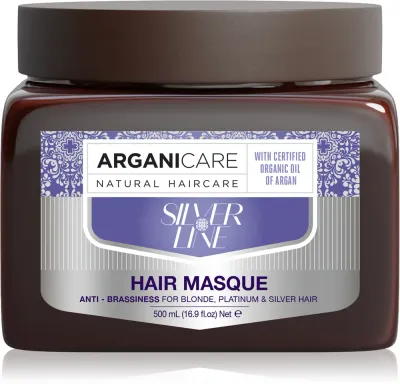 Маска для волос Arganicare Silver Hair Mask для светлых и осветлённых волос, нейтрализует желтизну, 500 мл