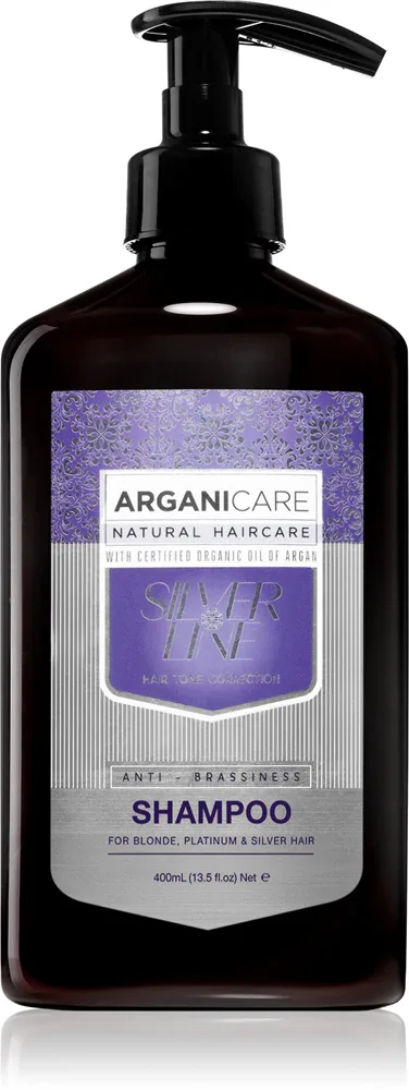 Шампунь для волос Arganicare Silver Shampoo для светлых и осветлённых волос, нейтрализует желтизну, 400 мл