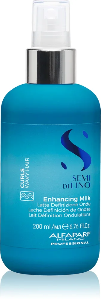 Молочко для волос Alfaparf Milano Semi Di Lino Curls Enhancing Milk несмываемое, для кудрявых и волнистых волос, 200 мл