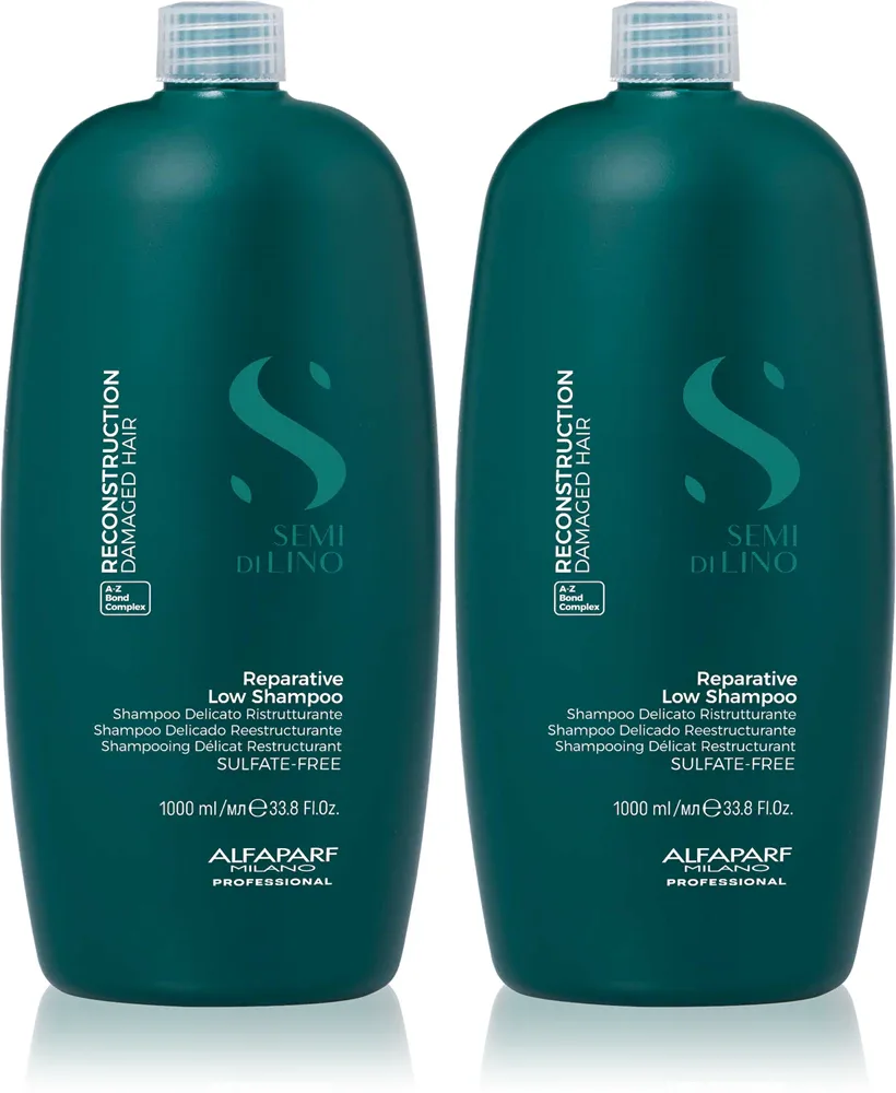 Набор шампуней Alfaparf Milano Semi di Lino Reconstruction Shampoo duo Kit восстанавливающий, для повреждённых волос, 2 предмета, 2 шт