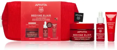 Набор для ухода за лицом Apivita Beevine Elixir Collagen Reboot с кремом и сывороткой, подарочный, 1 шт