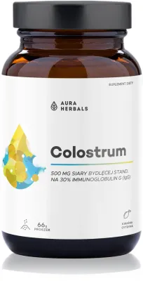 Добавка к пище Aura Herbals Colostrum 500 mg порошок с молозивом, вкус лимона, 66 г