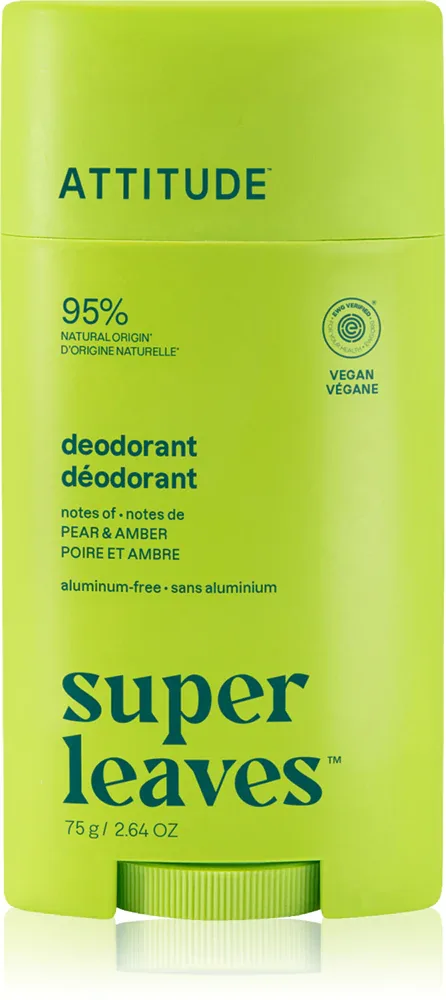 Дезодорант Attitude Super Leaves Natural Deodorant твёрдый, для любого типа кожи, 75 г