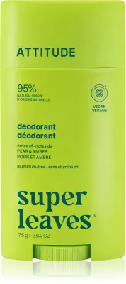 Дезодорант Attitude Super Leaves Natural Deodorant твёрдый, для любого типа кожи, 75 г