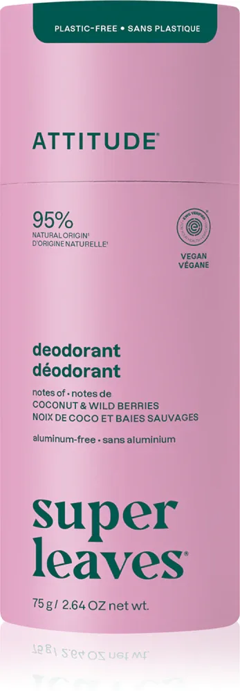 Дезодорант Attitude Super Leaves Natural Deodorant твёрдый, для любого типа кожи, 75 г