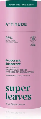 Дезодорант Attitude Super Leaves Natural Deodorant твёрдый, для любого типа кожи, 75 г