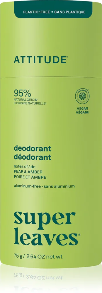 Дезодорант Attitude Super Leaves Natural Deodorant твёрдый, для любого типа кожи, 75 г