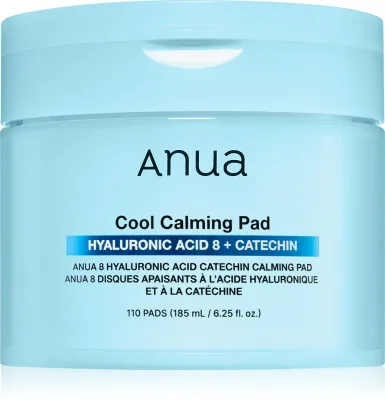 Диски для лица Anua 8 Hyaluronic Acid Catechin Calming Pad успокаивающие, с зелёным чаем и кофеином, 110 шт