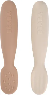 Ложки детские Beaba Silicone Pre-Spoons 2 Pack силиконовые, мягкие, 2 шт Praline / Clay 4m+