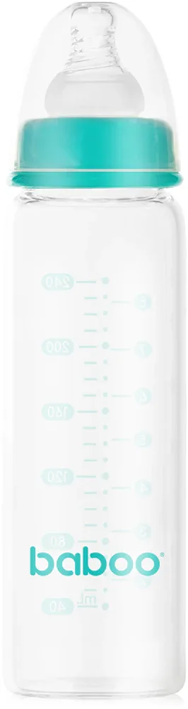 Бутылочка для кормления Baboo Anti-Colic Glass Bottle стеклянная, с силиконовой соской