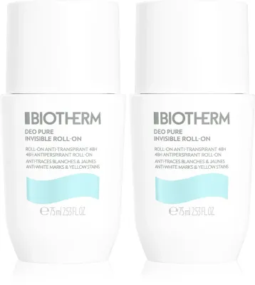 Набор антиперспирантов Biotherm Deo Pure Invisible Duo роликовых, для всех типов кожи, 2 х 75 мл