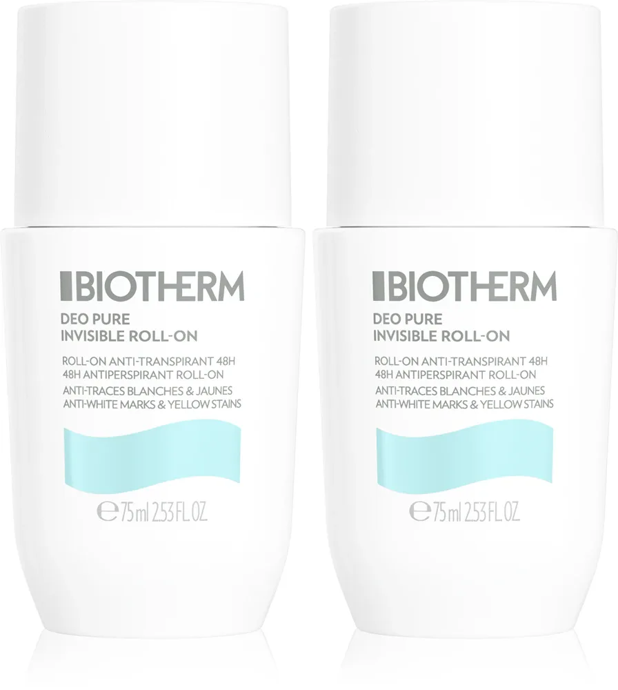 Набор антиперспирантов Biotherm Deo Pure Invisible Duo роликовых, для всех типов кожи, 2 х 75 мл