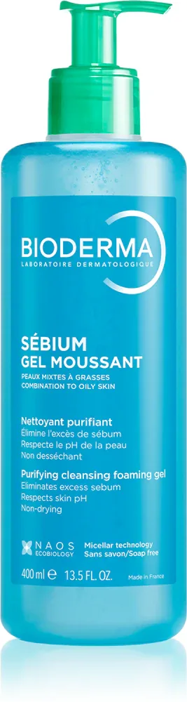 Гель для умывания Bioderma Sebium Gel Moussant очищающий, мицеллярный, для жирной кожи, 400 мл