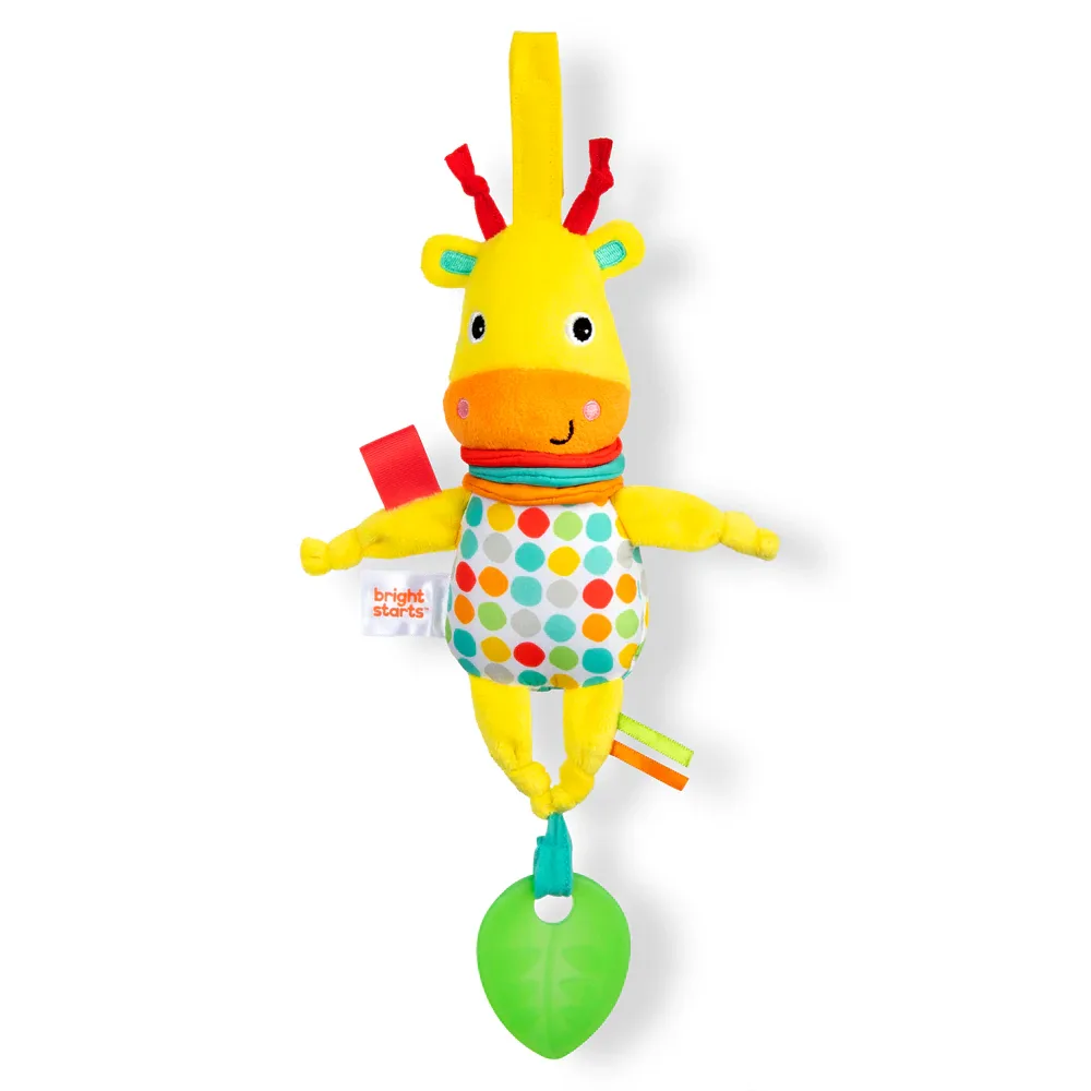 Игрушка подвесная Bright Starts Pull, Play Boogie развивающая, плюшевая, жёлтая, 1 шт 0m+