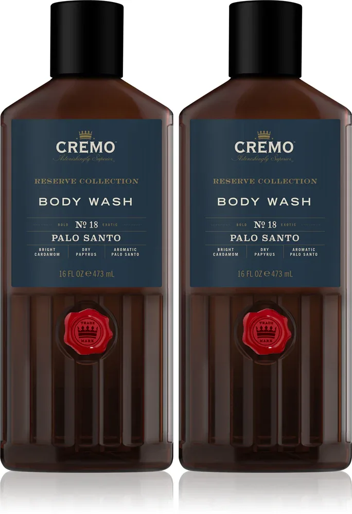 Набор гелей для душа Cremo Reserve Collection Palo Santo мужской, 2 штуки по 473 мл