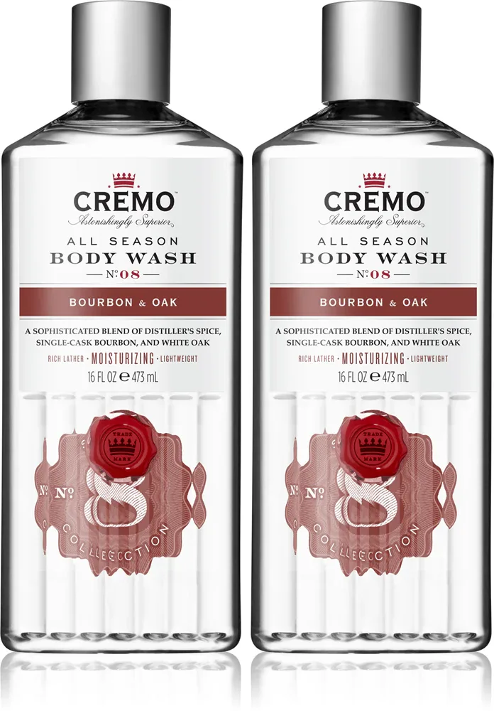 Набор гелей для душа Cremo Bourbon Oak мужской, 2 штуки по 473 мл