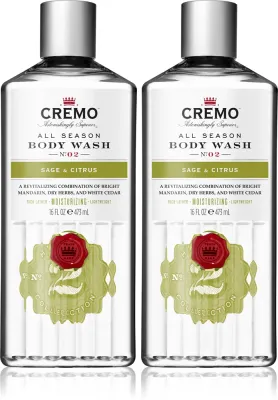 Набор гелей для душа Cremo Sage Citrus Body Wash мужской, очищающий, 2 штуки по 475 мл