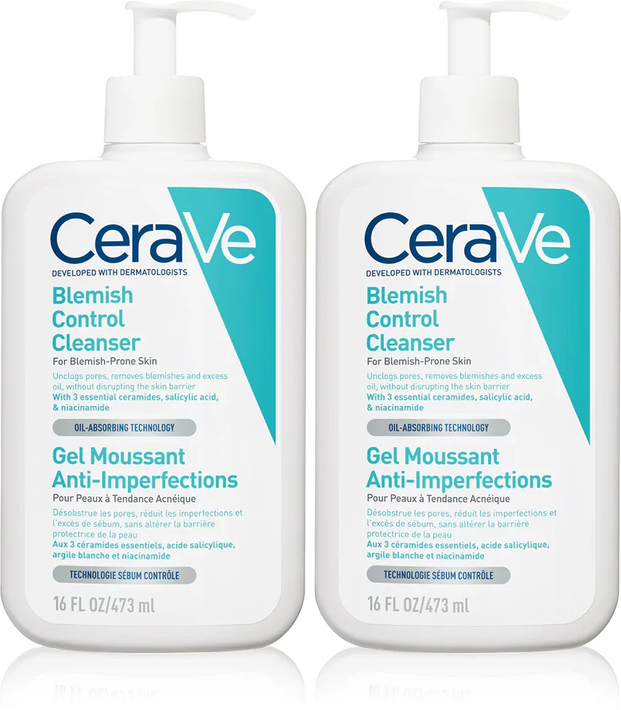 Набор для ухода за кожей лица CeraVe Blemish Control Cleanser гель очищающий, для проблемной кожи, 2 шт. по 473 мл