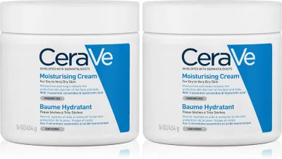 Набор кремов для лица и тела CeraVe Moisturizers увлажняющих, для сухой кожи, 2 шт. по 454 г