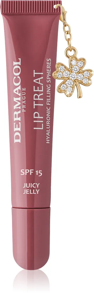 Блеск для губ Dermacol Lip Treat увлажняющий, с гиалуроновой кислотой, 10 мл, оттенок 15 Juicy Jelly