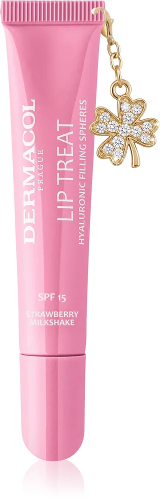 Блеск для губ Dermacol Lip Treat увлажняющий, с гиалуроновой кислотой, 10 мл, оттенок 14 Strawberry Milkshake