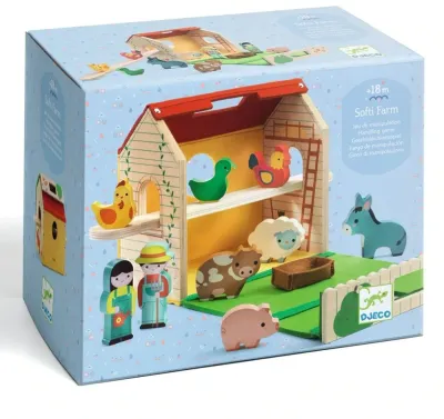 Игрушка деревянная DJECO Wooden Farm развивающая, детская, 11 предметов 18m+, 11 шт