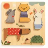 Игрушка деревянная DJECO Wooden Block Puzzle Pets детская 12m+, 1 шт — фото 1