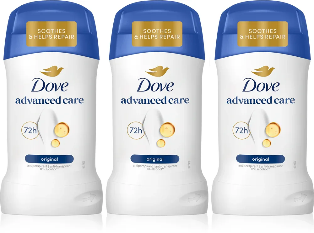 Набор антиперспирантов Dove Advanced Care Original стик, без следов на одежде, 3 × 50 мл