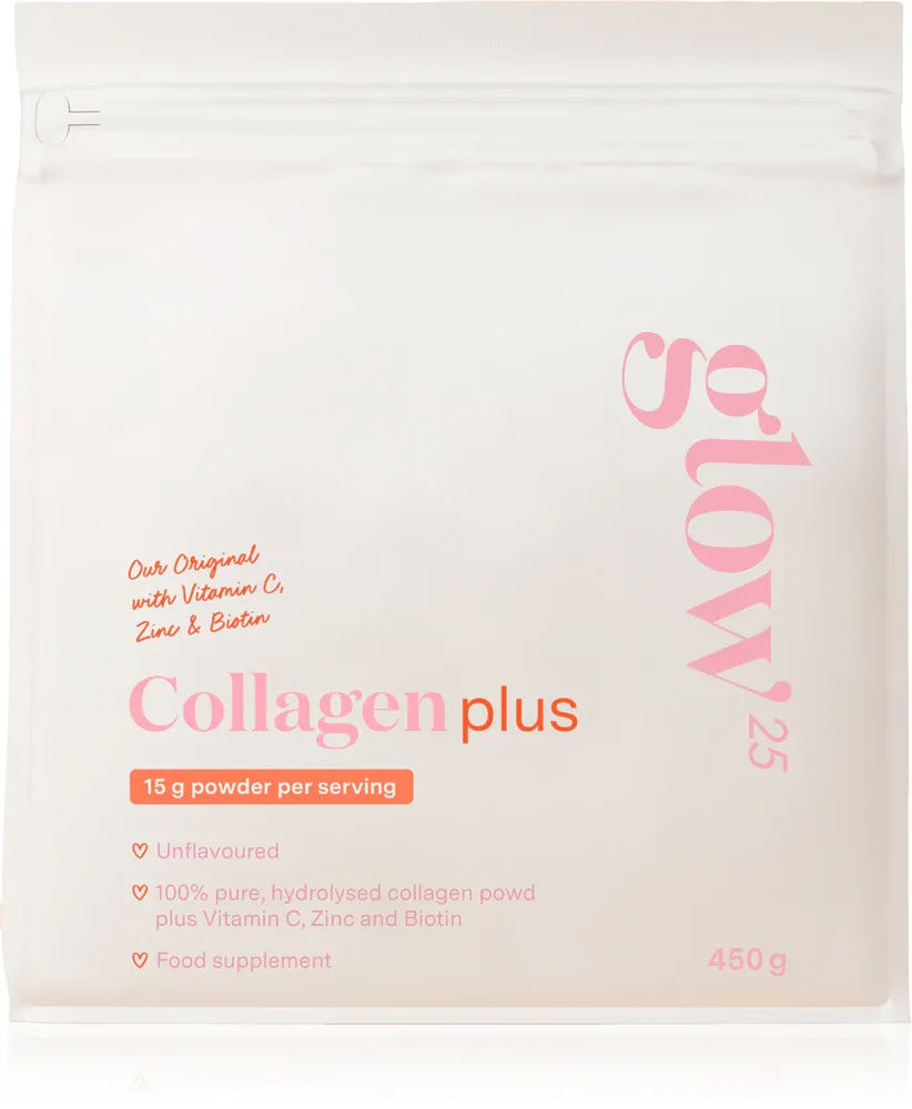 Коллаген в порошке Glow25 Collagen Plus с витамином C, цинком и биотином, 450 г
