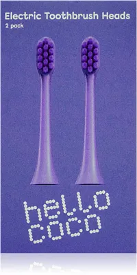 Сменные насадки для электрической зубной щётки hello coco Electric Toothbrush Heads Purple с мягкой щетиной, фиолетовые, 2 шт