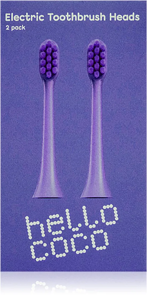 Сменные насадки для электрической зубной щётки hello coco Electric Toothbrush Heads Purple с мягкой щетиной, фиолетовые, 2 шт