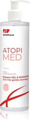 Гель для душа Elfa Pharm Intensive Cosmetic Atopi Med 2 в 1 для тела и волос, для сухой кожи, 400 мл