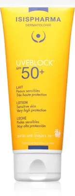 Лосьон солнцезащитный для лица ISISPHARMA Uveblock SPF 50+ Lotion водостойкий, для чувствительной кожи, 100 мл