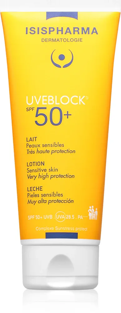 Лосьон солнцезащитный для лица ISISPHARMA Uveblock SPF 50+ Lotion водостойкий, для чувствительной кожи, 100 мл