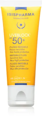 Флюид солнцезащитный для лица ISISPHARMA Uveblock SPF 50+ Fluid водостойкий, для чувствительной кожи, 40 мл