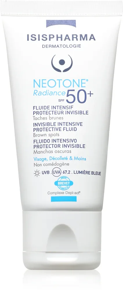 Крем солнцезащитный для лица ISISPHARMA Neotone Radiance SPF 50+ с ниацинамидом, быстро впитывается, 30 мл SPF 50+