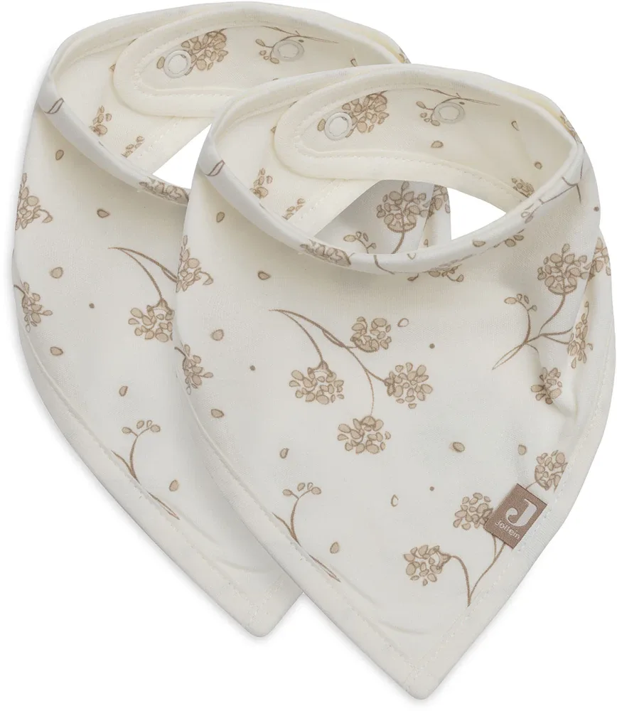 Нагрудник детский JOLLEIN Bib Bandana хлопковый, с регулируемой застёжкой, 2 шт Leafy Dreams